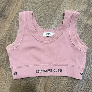 MAYFAIR GROUP S/M Self Love Club Ribbed Bra Top